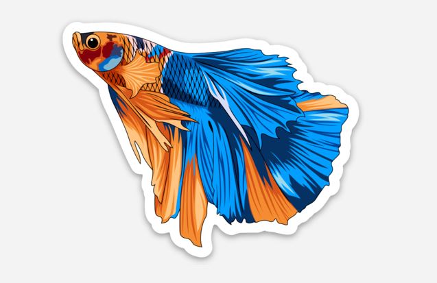 Delta Betta Fish Sticker/Magnet/Cling - Betta Fish Sticker – AQUAPROS