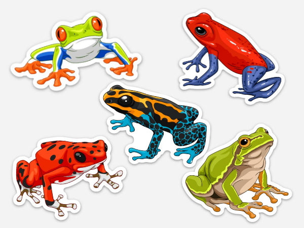 5 Pack Frog Stickers