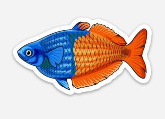 5 Pack Nano Fish Stickers/Magnets/Clings