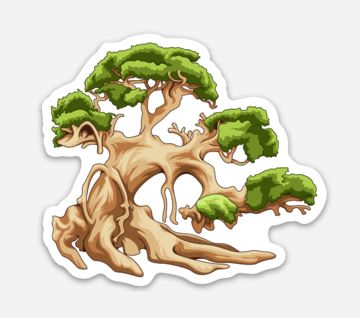 bonsai tree sticker Aquarium Bonsai Tree Sticker Small (3 inch)