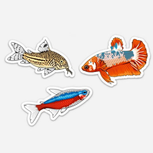 tropical fish stickers 3 pack - AQUAPROS