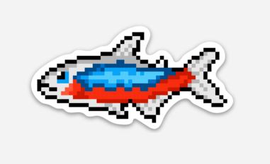 Wholesale 8-bit Cardinal Tetra Sticker/Magnet/Cling - AQUAPROS