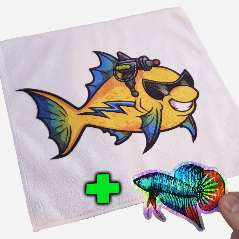 Micro Fiber Aquarium Cloth w/FREE Holographic Wild Betta Sticker
