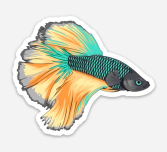 Delta Betta Fish Sticker/Magnet/Cling - AQUAPROS