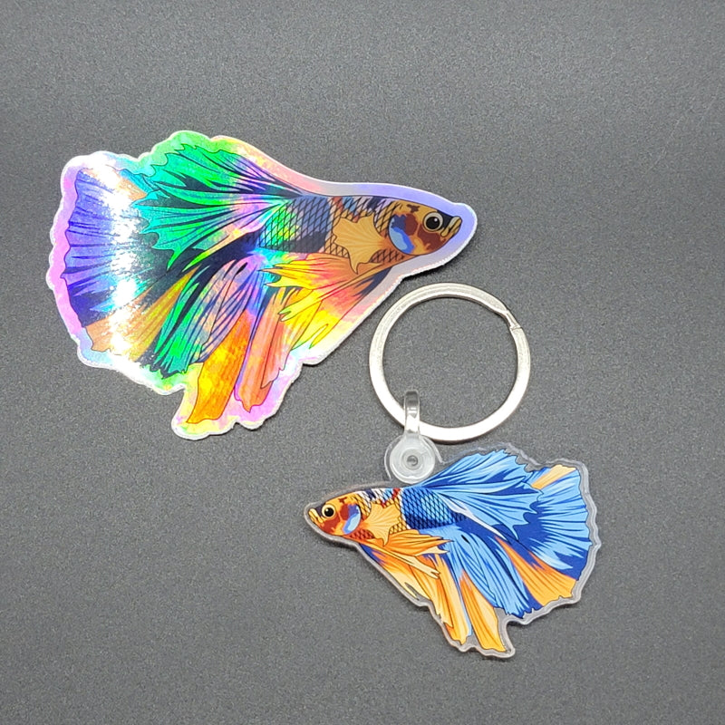 Aquarium Fish Keychains W/ Free Holographic Stickers - AQUAPROS
