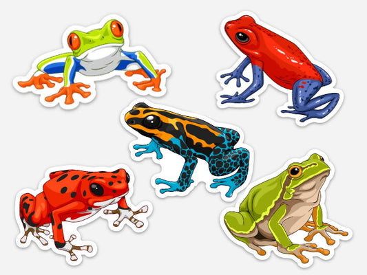 5 Pack Frog Stickers - AQUAPROS