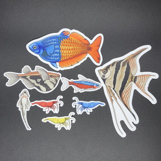 Realistic Size Fish Sticker 8 Pack - AQUAPROS
