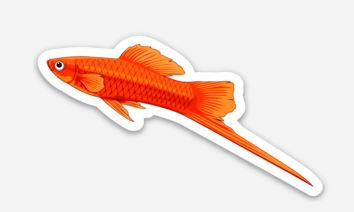 Wholesale Swordtail Sticker/Magnet/Cling - AQUAPROS