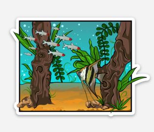 Wholesale Aquarium (1) Sticker/Magnet/Cling - AQUAPROS